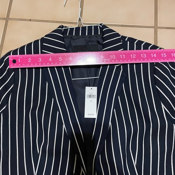 Banana Republic Navy Striped 2 Button Fitted Blazer - Picture 12 of 13